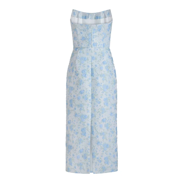 Markarian Giulia Cornflower And Mint Brocade Dress - Dresses - New York Luxury Occasion Wear at Luxury Shoes 