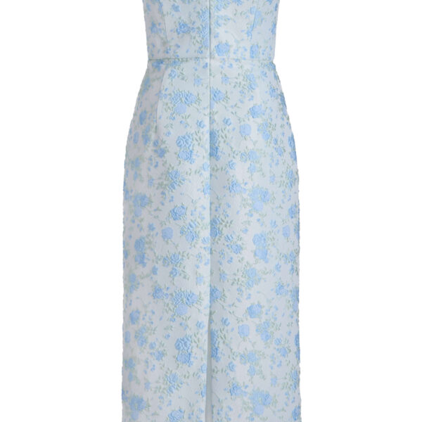 Markarian Giulia Cornflower And Mint Brocade Dress, view 5