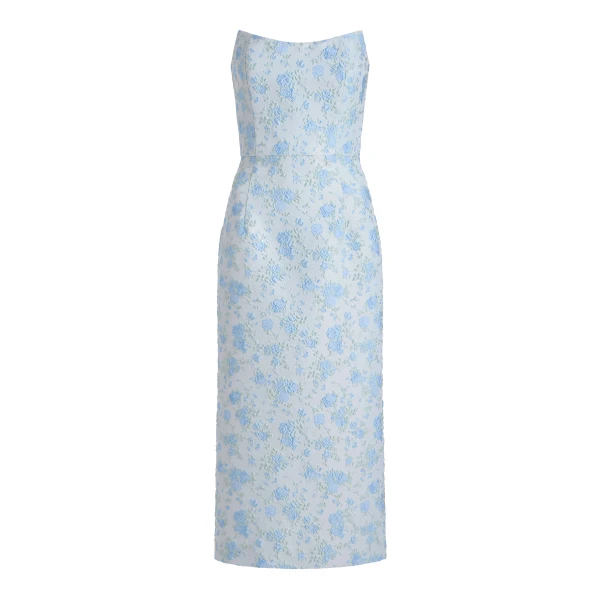 Markarian Giulia Cornflower And Mint Brocade Dress - Dresses - New York Luxury Occasion Wear at Luxury Shoes 