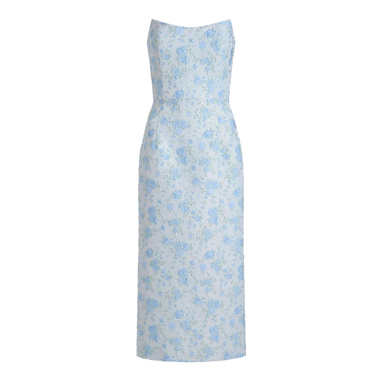 Markarian Giulia Cornflower And Mint Brocade Dress - Dresses - New York Luxury Occasion Wear at Luxury Shoes 