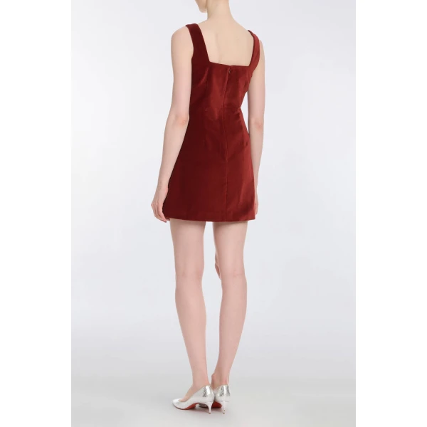 Markarian Jeanine Burgundy Velvet Mini Dress - Dresses - New York Luxury Occasion Wear at Luxury Shoes 