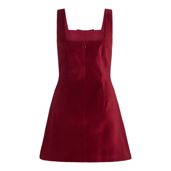 Markarian Jeanine Burgundy Velvet Mini Dress - Dresses - New York Luxury Occasion Wear at Luxury Shoes 