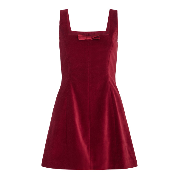 Markarian Jeanine Burgundy Velvet Mini Dress - Dresses - New York Luxury Occasion Wear at Luxury Shoes 