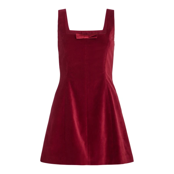 Markarian Jeanine Burgundy Velvet Mini Dress - Dresses - New York Luxury Occasion Wear at Luxury Shoes 