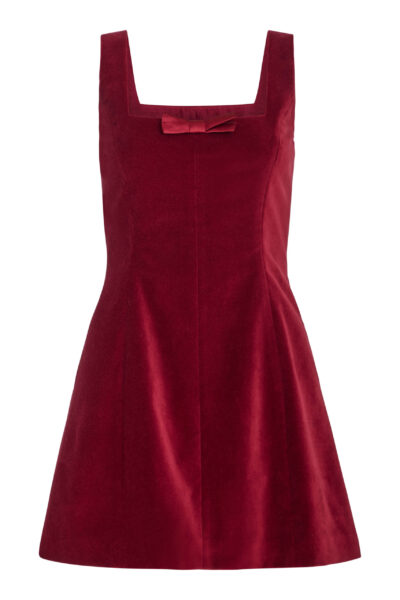 Markarian Jeanine Burgundy Velvet Mini Dress - Dresses - New York Luxury Occasion Wear at Luxury Shoes 