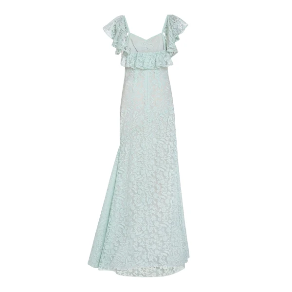 Markarian Katharina Seafoam Lace Gown - Dresses - New York Luxury Occasion Wear at Luxury Shoes 