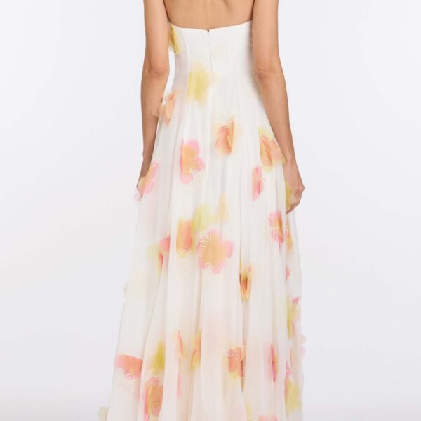 Markarian Laila Floral Beaded Organza Strapless Gown, view 4