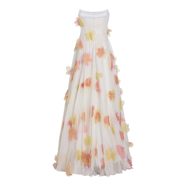 Markarian Laila Floral Beaded Organza Strapless Gown - Dresses - New York Luxury Occasion Wear at Luxury Shoes 