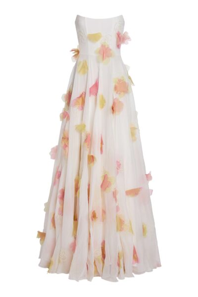 Markarian Laila Floral Beaded Organza Strapless Gown - Dresses - New York Luxury Occasion Wear at Luxury Shoes 