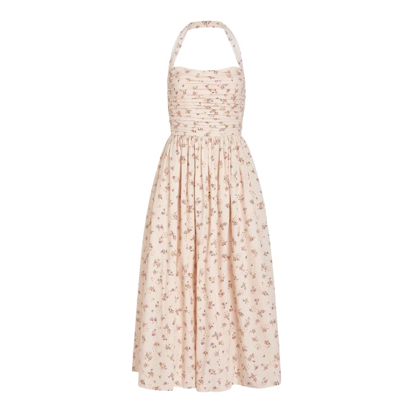 Markarian Leia Blush Bouquet Halter Neck Midi Dress - Dresses - New York Luxury Occasion Wear at Luxury Shoes 