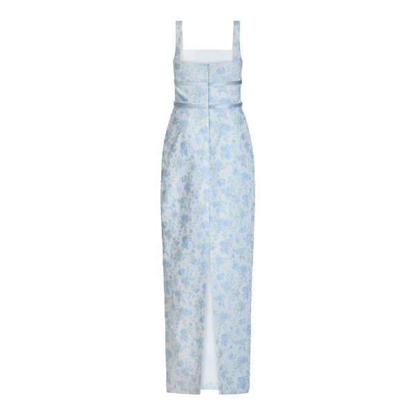 Markarian Lillia Cornflower And Mint Brocade Gown - Dresses - New York Luxury Occasion Wear at Luxury Shoes 