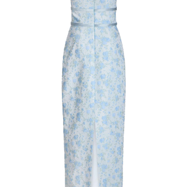Markarian Lillia Cornflower And Mint Brocade Gown, view 5