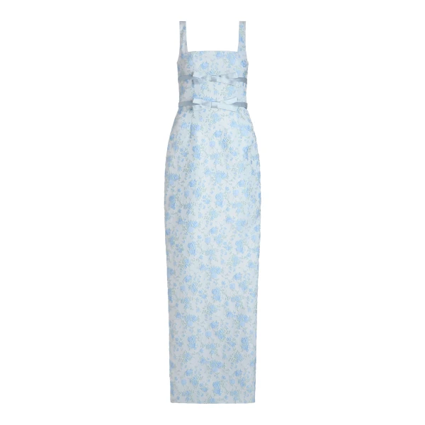 Markarian Lillia Cornflower And Mint Brocade Gown - Dresses - New York Luxury Occasion Wear at Luxury Shoes 