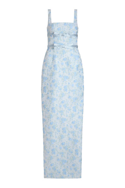 Markarian Lillia Cornflower And Mint Brocade Gown - Dresses - New York Luxury Occasion Wear at Luxury Shoes 