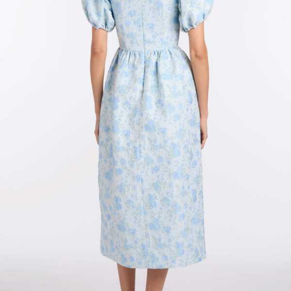 Markarian Lillian Cornflower And Mint Brocade Midi Dress, view 4