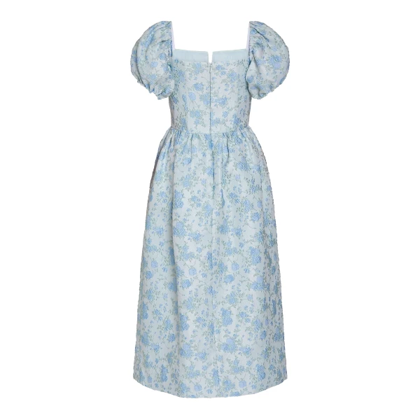 Markarian Lillian Cornflower And Mint Brocade Midi Dress - Dresses - New York Luxury Occasion Wear at Luxury Shoes 