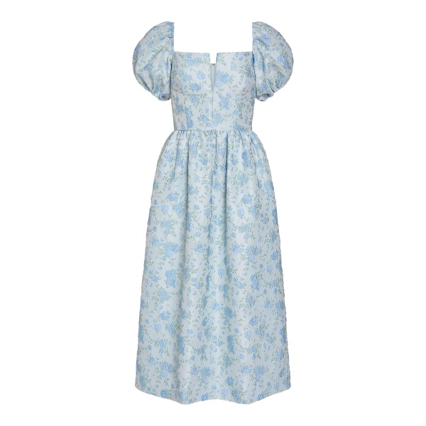 Markarian Lillian Cornflower And Mint Brocade Midi Dress - Dresses - New York Luxury Occasion Wear at Luxury Shoes 