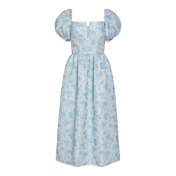 Markarian Lillian Cornflower And Mint Brocade Midi Dress - Dresses - New York Luxury Occasion Wear at Luxury Shoes 