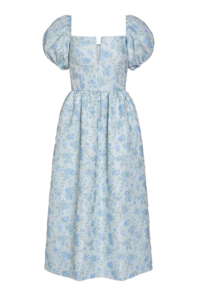 Markarian Lillian Cornflower And Mint Brocade Midi Dress - Dresses - New York Luxury Occasion Wear at Luxury Shoes 