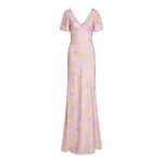Markarian Lilou Floral Satin Puff Sleeve Gown - Dresses - New York Luxury Occasion Wear at Luxury Shoes 
