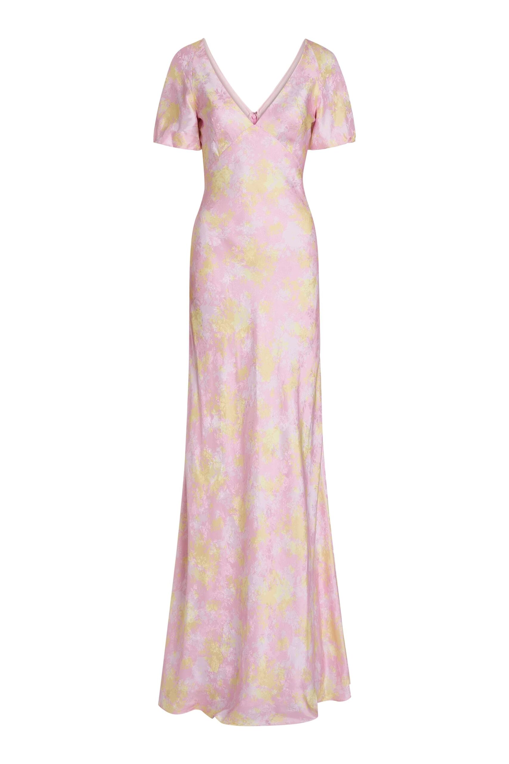Markarian Lilou Floral Satin Puff Sleeve Gown - Dresses - New York Luxury Occasion Wear at Luxury Shoes Markarian Lilou Floral Satin Puff Sleeve Gown - Dresses - New York Luxury Occasion Wear at Luxury Shoes