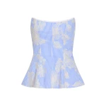 Markarian Lola Floral Embroidered Strapless Top - Tops - New York Luxury Occasion Wear at Luxury Shoes 