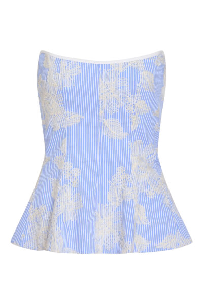 Markarian Lola Floral Embroidered Strapless Top - Tops - New York Luxury Occasion Wear at Luxury Shoes 