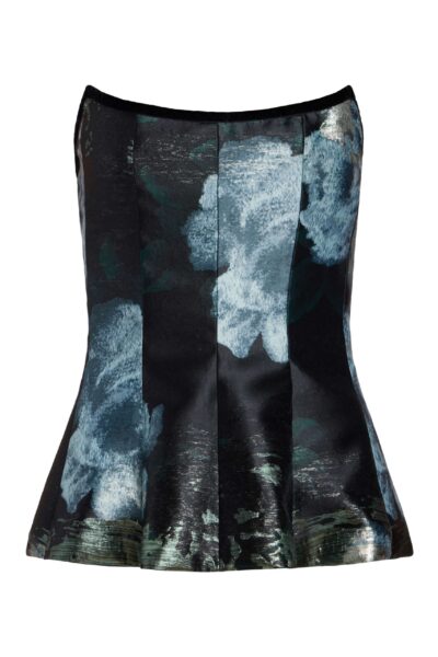 Markarian Lola Metallic Watercolor Floral Brocade Top - Tops - New York Luxury Occasion Wear at Luxury Shoes 