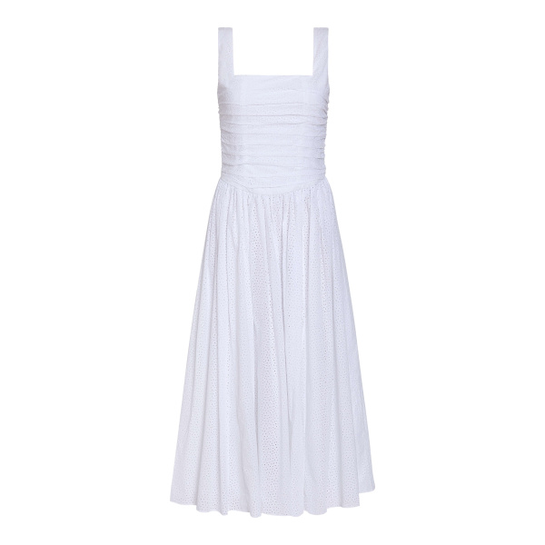 Markarian Maeve Cotton Eyelet Square Neck Midi Dress - Dresses - New York Luxury Occasion Wear at Luxury Shoes 