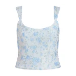 Markarian Maisie Cornflower And Mint Brocade Top - Tops - New York Luxury Occasion Wear at Luxury Shoes 