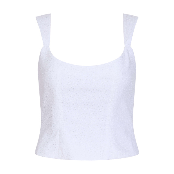 Markarian Maisie Cotton Eyelet Corset Top - Tops - New York Luxury Occasion Wear at Luxury Shoes 