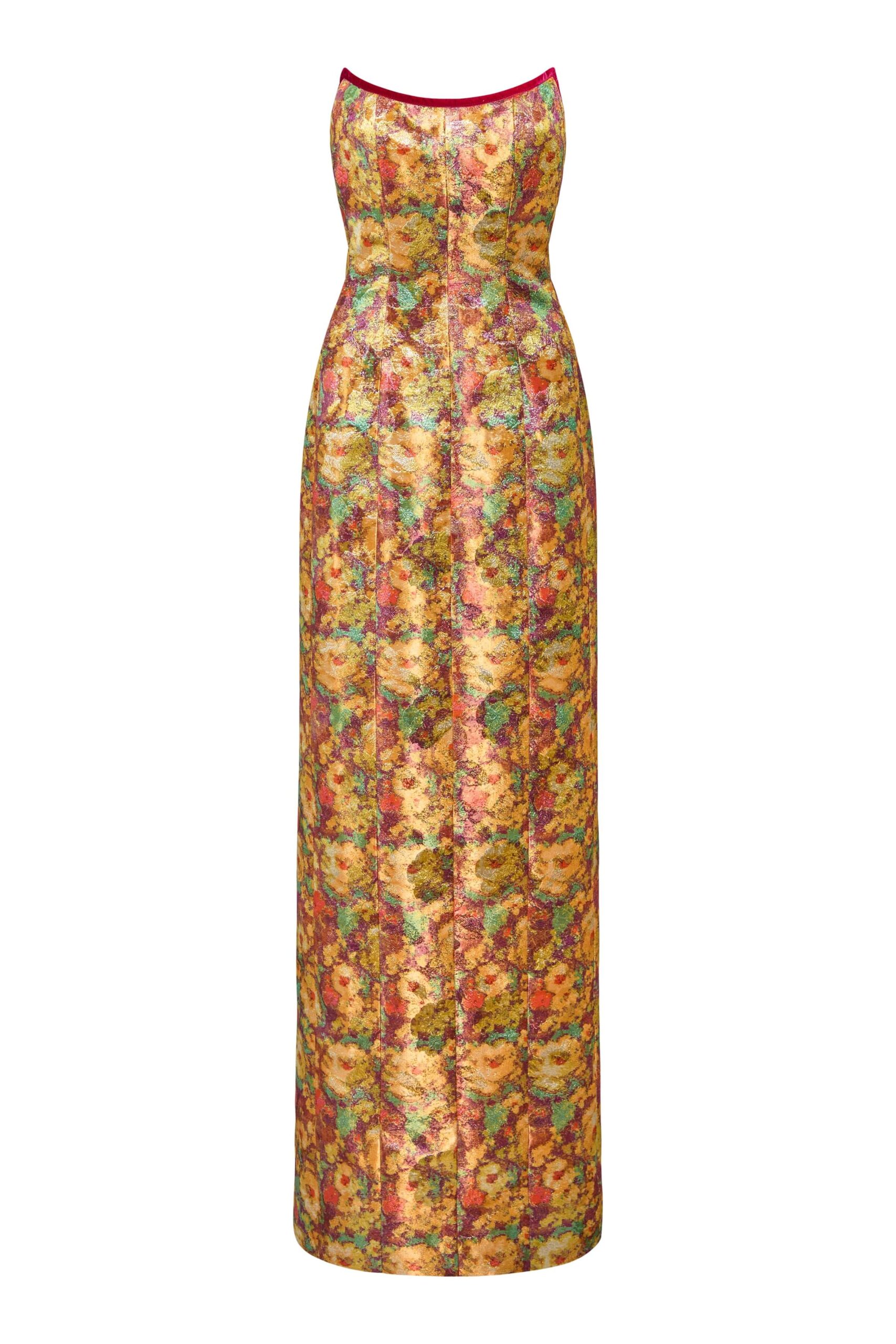 Markarian Odessa Golden Metallic Floral Column Gown - Dresses - New York Luxury Occasion Wear at Luxury Shoes Markarian Odessa Golden Metallic Floral Column Gown - Dresses - New York Luxury Occasion Wear at Luxury Shoes