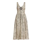 Markarian Penelope Black Floral Printed Twill Keyhole Midi Dress - Dresses - New York Luxury Occasion Wear at Luxury Shoes 