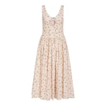 Markarian Penelope Blush Bouquet Cotton Eyelet Keyhole Midi Dress - Dresses - New York Luxury Occasion Wear at Luxury Shoes 