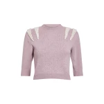 Markarian Posy Lavender Pearl Patch Cashmere Sweater - Knitwear - New York Luxury Occasion Wear at Luxury Shoes 