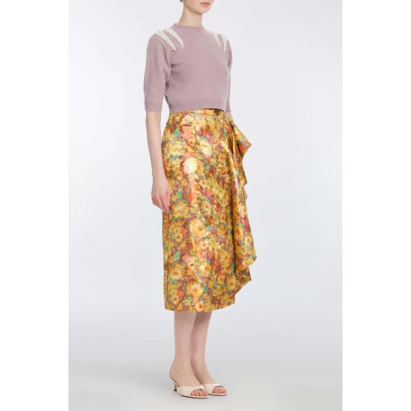 Markarian Posy Lavender Pearl Patch Cashmere Sweater - Knitwear - New York Luxury Occasion Wear at Luxury Shoes 