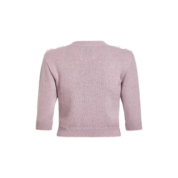 Markarian Posy Lavender Pearl Patch Cashmere Sweater - Knitwear - New York Luxury Occasion Wear at Luxury Shoes 