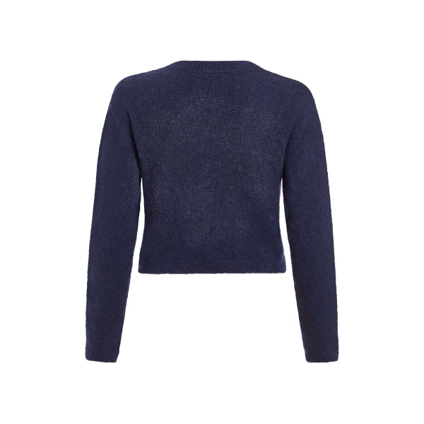 Markarian Romy Navy Floral Patch Cashmere Sweater - Knitwear - New York Luxury Occasion Wear at Luxury Shoes 
