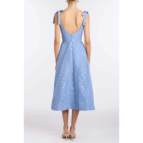 Markarian Rosalina Wedgwood Floral Taffeta Dress - Dresses - New York Luxury Occasion Wear at Luxury Shoes 