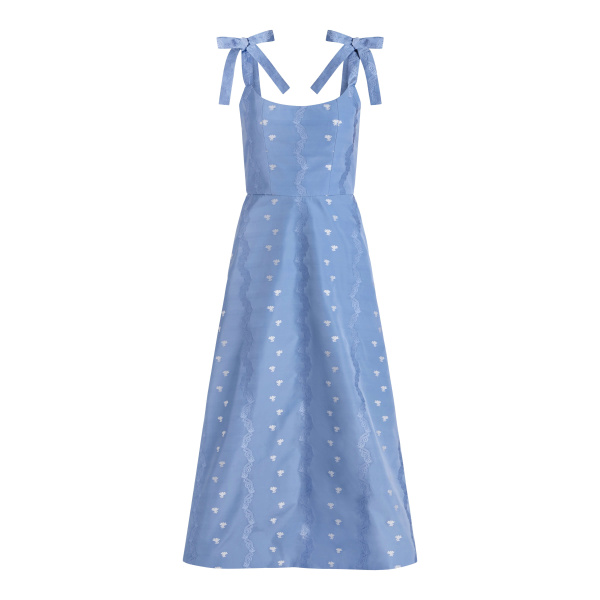 Markarian Rosalina Wedgwood Floral Taffeta Dress - Dresses - New York Luxury Occasion Wear at Luxury Shoes 