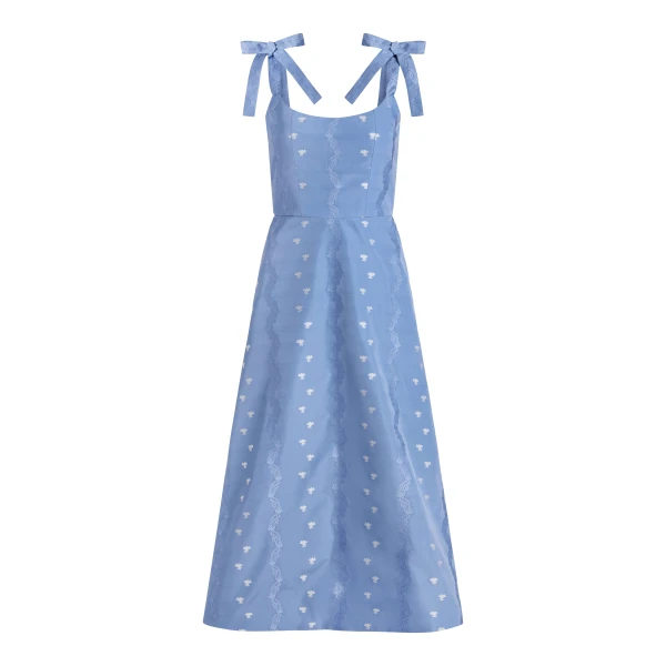 Markarian Rosalina Wedgwood Floral Taffeta Dress - Dresses - New York Luxury Occasion Wear at Luxury Shoes 