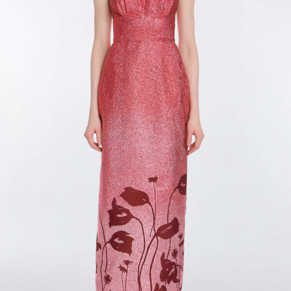 Markarian Solange Metallic Pink Floral Ombre Gown, view 2