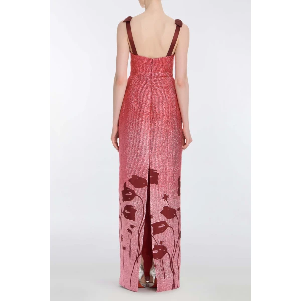 Markarian Solange Metallic Pink Floral Ombre Gown - Dresses - New York Luxury Occasion Wear at Luxury Shoes 