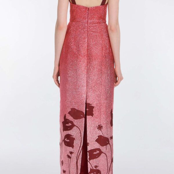 Markarian Solange Metallic Pink Floral Ombre Gown, view 4