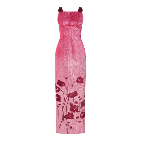 Markarian Solange Metallic Pink Floral Ombre Gown - Dresses - New York Luxury Occasion Wear at Luxury Shoes 
