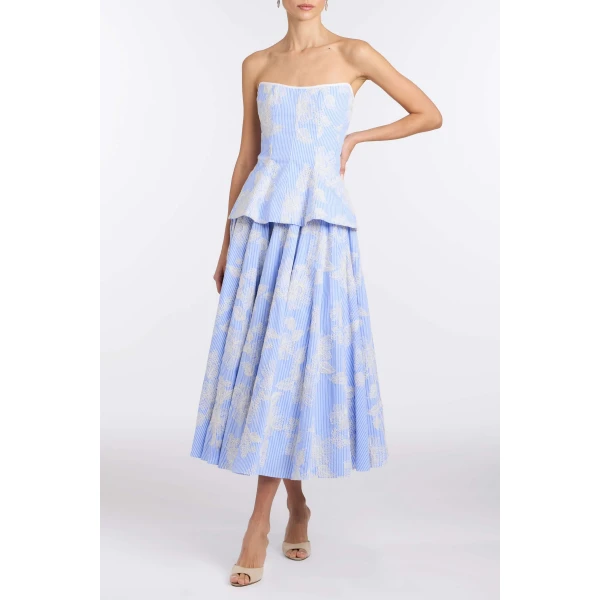 Markarian Soleil Floral Embroidered Midi Skirt - Skirts - New York Luxury Occasion Wear at Luxury Shoes 