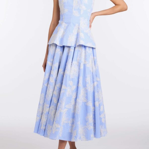 Markarian Soleil Floral Embroidered Midi Skirt, view 2