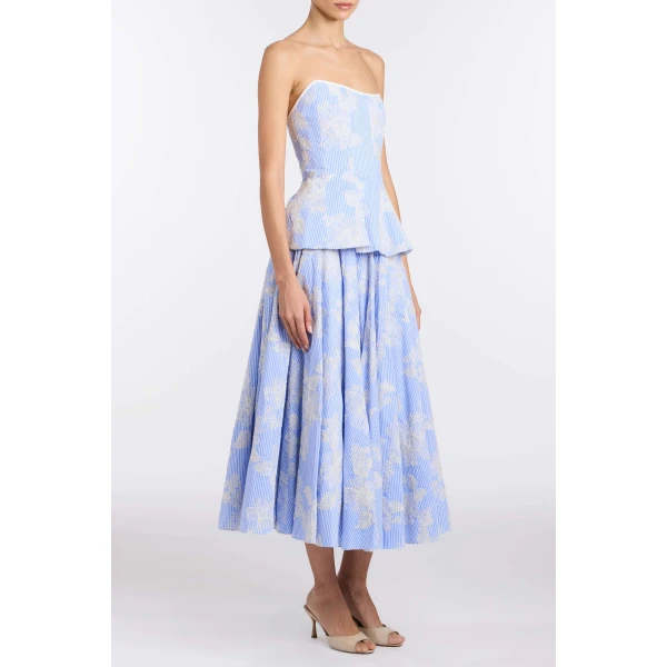 Markarian Soleil Floral Embroidered Midi Skirt - Skirts - New York Luxury Occasion Wear at Luxury Shoes 