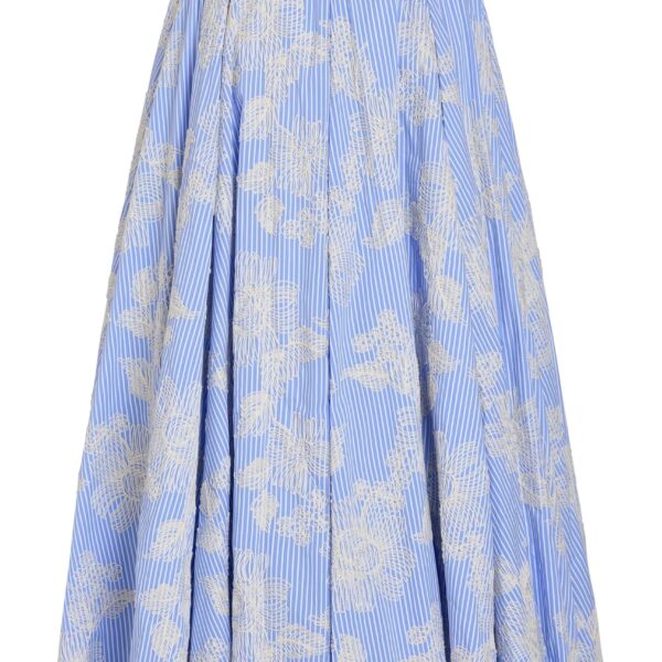 Markarian Soleil Floral Embroidered Midi Skirt, view 5