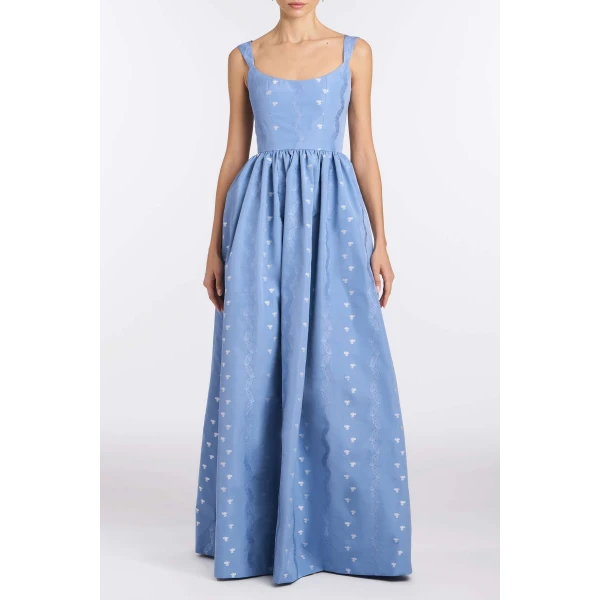 Markarian Tatiana Wedgwood Floral Taffeta Gown - Dresses - New York Luxury Occasion Wear at Luxury Shoes 